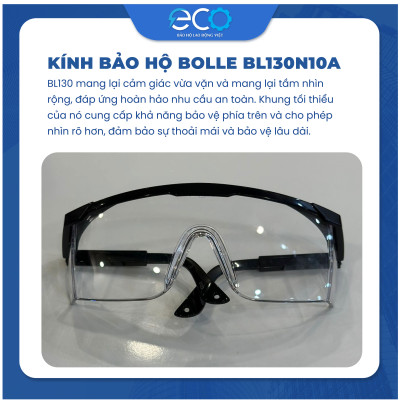 Kính bảo hộ chống hoá chất Bolle BL130N10A dùng chung được với kính cận