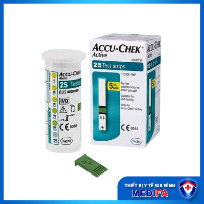 Hộp 25/50 Que Thử Đường Huyết Accu-Chek Active, Nhập Khẩu Chính Hãng Roche