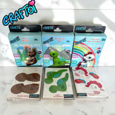 Bộ mô hình đồ chơi lắp ráp xếp hình DIY 3D Đồ Chơi Xây Dựng Mô Hình Giáo Dục Trẻ Em CRAFTOI 3D Puzzel Kit BEAR MISHA