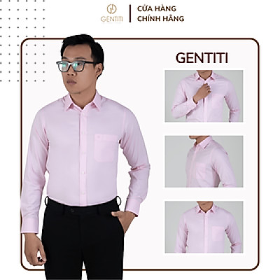 Áo sơ mi nam dài tay màu hồng phấn có túi GENTITI By Thái Tuấn- 1C802HAKT006