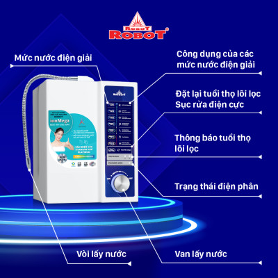 Máy Lọc Nước Điện Giải Ion Kiềm ROBOT ionMega 97 - Hàng Chính Hãng