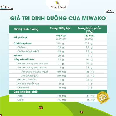 Sữa Hạt Miwako Vị Gạo Hộp 400g x 1 Hộp Chuẩn Hữu Cơ Hoa Kỳ, Tăng Cường Đề Kháng, Miễn Dịch - Miwako Việt Nam