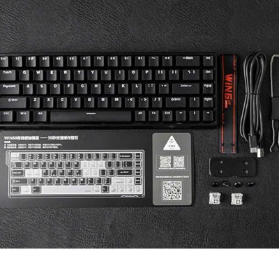 Bàn phím cơ Gaming có dây AULA WIN68HE (Phiên bản Đen/ Gray Wood magnetic switch - Rapid trigger) - Hàng Chính Hãng