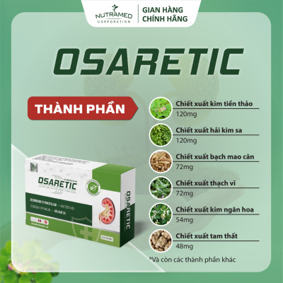 Viên uống Osaretic hỗ trợ hiệu quả sỏi thận và sỏi mật (30 viên) - Nutramed