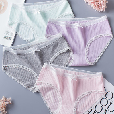 Combo 5 quần lót nữ viền ren mềm chất cotton thấm hút kháng khuẩn QL04