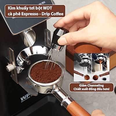 Kim đánh tơi bột cà phê WDT, phân bổ đồng đều pha chế Espresso, dụng cụ máy pha cafe chuyên nghiệp, chống bón cục, pha máy chiết xuất giảm channeling, hàng chính hãng