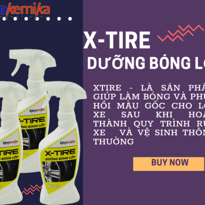DUNG DỊCH DƯỠNG VÀ LÀM MỚI, LÀM ĐEN LỐP Ô TÔ, XE MÁY EKOKEMIKA X-TIRE 600ML DÀNH CHO CHỦ XE