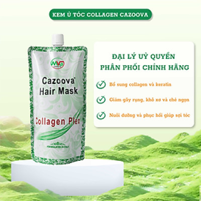 Kem Ủ Tóc Collagen Cazoova Hair Mask, bổ sung Collagen giúp tóc đanh dai mềm mịn 500ml & 100ml
