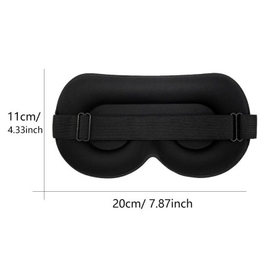 Bịt Che Mắt Ngủ 3D Kèm Bịt Tai Văn Phòng, Trên Xe Ô tô, Máy Bay, Thoáng Khí, Mềm Mại Cho Giấc Ngủ Ngon, Mặt Nạ Ngủ. Du Lịch Dã Ngoại Phượt Thiền MÀU ĐEN