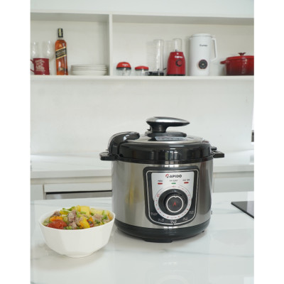 Nồi áp suất đa năng Rapido RPC-1000M chế độ nấu an toàn, tự động xả áp, dung tích 5L - Hàng chính hãng