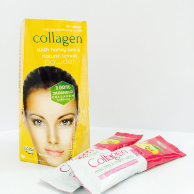 Thực Phẩm Bổ sung  Collagen Mật Ong Chanh Vàng Tự Nhiên OneLife (100% Bột collagen Cá Nhật Bản) – Hộp 7 gói x 20gr/gói