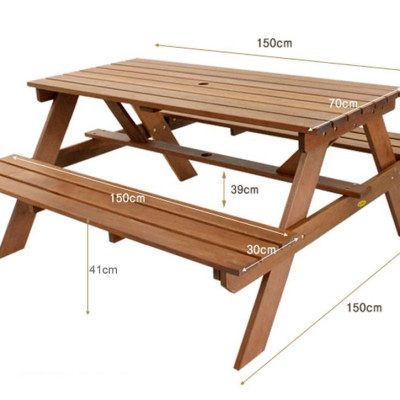 Bộ Bàn Ghế Pasir Bajak IBIE NT3012 (150 x 150 x 72 cm) - Nâu