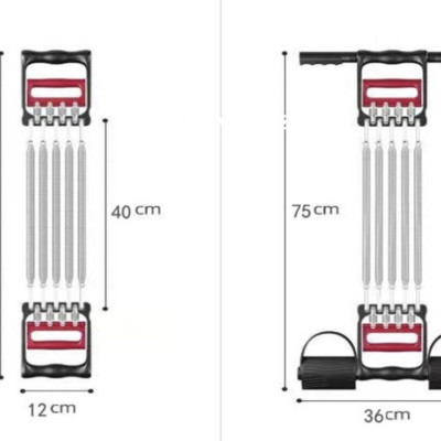 Dây Kéo Cáp 5 Lò Xo Titan Tập Thể Thao Đa Năng Có Bàn Đạp - Tập Cơ Ngực , Cơ Tay Tập GYM Hiệu Quả Tại Nhà