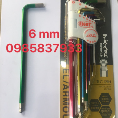 Lục giác màu xanh 6 mm đầu bi dài TLC-6 Eight Nhật vặn ốc chìm tuổi thọ cao