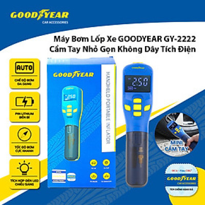 Máy Bơm Lốp Xe GOODYEAR GY-2222 Cầm Tay Nhỏ Gọn Không Dây Tích Điện - Nhập Khẩu Chính Hãng