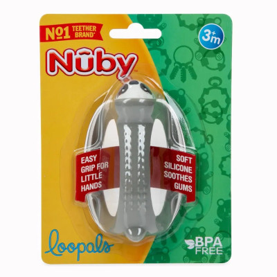 [ 6888-Nuby ] Ngậm nướu silicone Loopals, dễ dàng cầm nắm cho đôi tay nhỏ bé