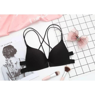 Áo lót su đúc cài trước dây đan chéo Sexy