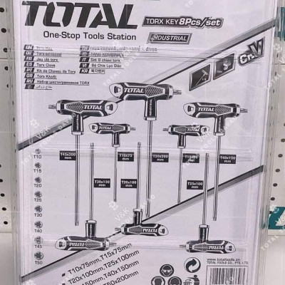 BỘ 8 CHÌA LỤC GIÁC BÔNG  TAY CẦM CHỮ T TOTAL THHW8083 - HÀNG CHÍNH HÃNG