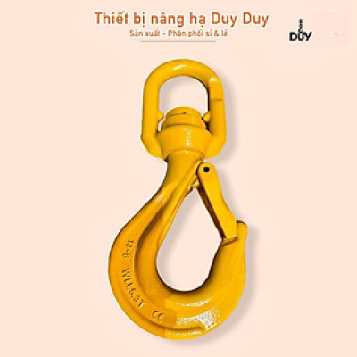 Móc Cẩu Xoay 360 Chống Xoắn Cáp - Móc Treo Palăng Có Vòng Bi, Chốt An Toàn Chịu Tải 1 Tấn - 5 Tấn