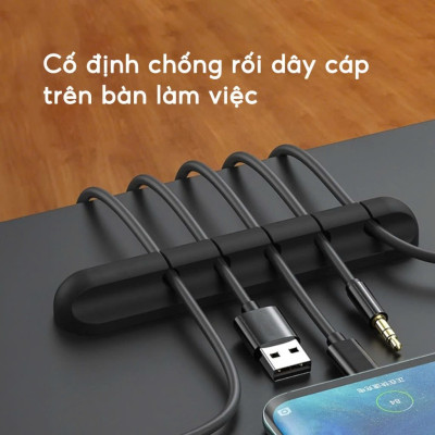 COMBO 2 Đế cố định dây cáp MÀU ĐEN 5 lỗ - Hàng nhập khẩu