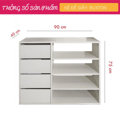Tủ đựng giày gia đình thiết kế đẹp hiện đại SMLIFE Ruxton