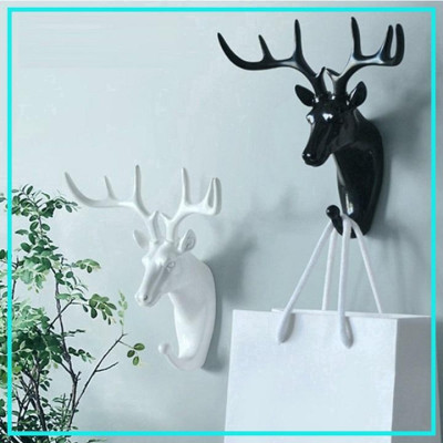 Móc dán tường treo đồ đa năng treo quần áo mũ chìa khóa decor trang trí nhà hình đầu nai sừng hươu
