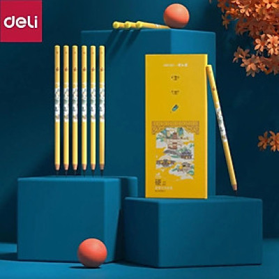 Hộp 10 bút chì phác thảo cao cấp chuyên dụng vẽ mỹ thuật dạng hộp Deli 58199