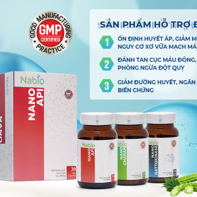 NANO API - HỖ TRỢ ỔN ĐỊNH HUYẾT ÁP, GIẢM MỠ MÁU VÀ NGUY CƠ XƠ VỮA MẠCH MÁU NÃO