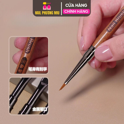 Cọ Tam Giác Cán Gỗ Cao Cấp NAIL BRUSH Đầu 7mm Làm Nail Vẽ Hoa Cánh Bướm Siêu Nét, Thân Gỗ Dài 18cm Chắc Tay Vẽ Chính Xác Chi Tiết Nhỏ