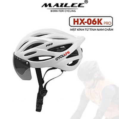 Mũ Bảo Hiểm Đạp Xe CYCLAMI HX-06K PRO với Kính Gió Từ Tính Nhựa ABS/PC cao cấp, lót EPS chống va đập, kính gió từ tính - Mai Lee