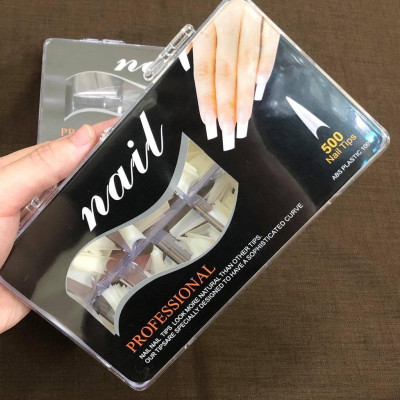 Móng Típ Nối Móng Giả Siêu Dài, 500pcs, Nhựa ABS An Toàn, 2 Màu Trong Và Đục Tự Nhiên, Phom Nhọn Và Thang Làm Nail