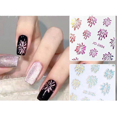 Sticker Tia Sáng p.Hoa Sticker Lấp Lánh, Miếng Giấy Dán Móng Tay 3D Làm Nail Thời Trang Sơn Gel Nữ Women