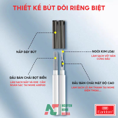 Dụng Cụ Vệ Sinh Tai Nghe True Wireless Chuyên Nghiệp Earldom ET-T05 - Hàng Chính Hãng