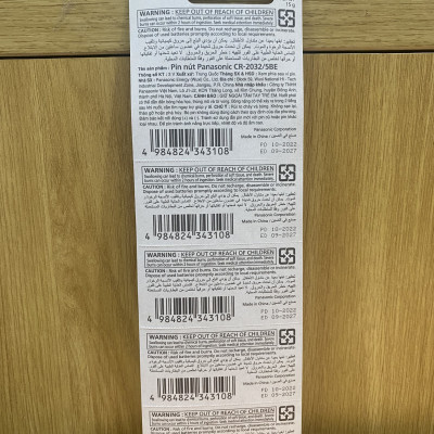 5 Viên Pin CR2032 3V Panasonic Lithium thay pin Smartkey , Cmos , Pin thay Airtag - Hàng chính hãng