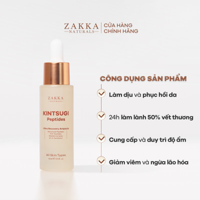 [MINISIZE] Tinh Chất Phục Hồi Chuyên Sâu Độ Ẩm & Lành Tổn Thương Zakka Naturals Kintsugi Peptides Ultra Recovery Ampoule 15ml