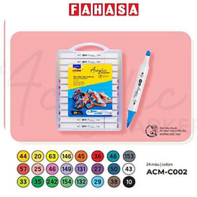 Hộp 24 Bút Lông Màu Acrylic Markers 2 Đầu - Colokit ACM-C002
