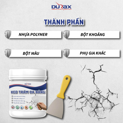 Keo Vá Tường DURA 650 Gram Trám Trét Vết Nứt Khe Hở Tường - Chống Mốc Ẩm Làm Sạch Tường