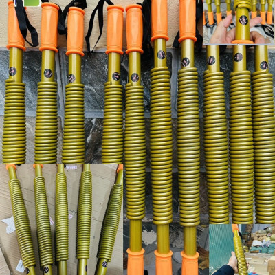 Gậy Lo xo,Thanh lò xo(Màu Vàng Bầu) gậy bẻ tay tập cơ tay cơ ngực 80kg 100kg titan GYM(Hình ảnh thực của Gậy)