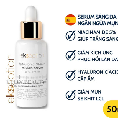 Serum giảm mụn, xóa thâm Ekseption HYALURONIC NIACIN MIXLAB SERUM - 50ml duy trì độ ẩm cho làn da, giúp làm sáng da và mịn da