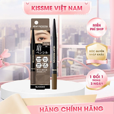 Bút Chì Sáp Kẻ Lông Mày Chống Trôi Lõi Siêu Mịn Màu Xám Tro Kissme Heavy Rotation Eyebrow Pencil 0,09 G