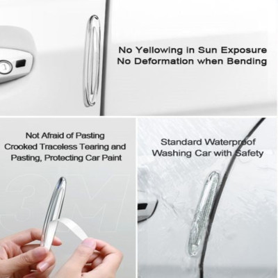 Miếng dán cao su chống trầy gắn cửa dùng cho ô tô Baseus Airbag Bumper Strip (bộ 4 cái, trong suốt) - Hàng chính hãng