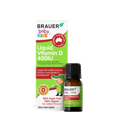 Brauer Baby & Kids Liquid Vitamin D 400IU 10ml - Bổ sung Vitamin D cho trẻ sơ sinh (10ml)