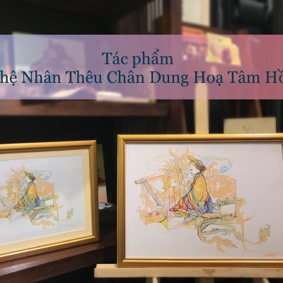 Tranh treo tường "Thêu Chân Dung Họa Tâm Hồn" - Tranh trang trí treo tường phòng ngủ, phòng khách, trang trí góc học tập, làm việc