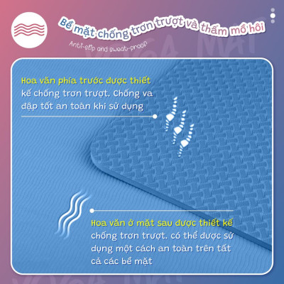 Thảm Tập Yoga Định Tuyến - 2 Lớp Dày 6mm Tặng Kèm Túi - Kích Thước 183x61cm