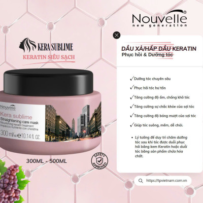 HẤP DẦU (DẦU XẢ) KERATIN PHỤC HỒI & DƯỠNG TÓC - 300ML