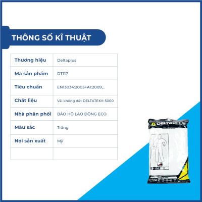 Bộ quần áo chống hóa chất DT117