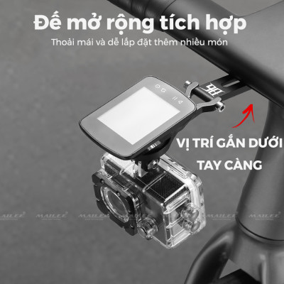 Giá đỡ đồng hồ xe đạp hợp kim nhôm BG-2122, gắn dưới tay lái xe đạp đua/xe đạp đường trường, điều chỉnh góc linh hoạt - Mai Lee