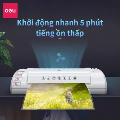 Máy Ép Plastic Deli hàng Chính Hãng Deli Chuyên Dụng - Khổ A4/A5/B5 - An Toàn Và Dễ Dàng Sử Dụng - Ép Màng Ảnh, Poster E3893-EU