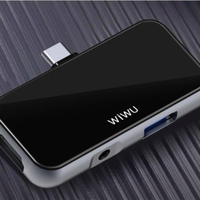 Hub WiWu Alpha 4 In 1 USB-C T5 Pro Vỏ Hợp Kim Nhôm, Cảm Ứng Thoải Mái, Mở Rộng Nhiều Cổng - Hàng Chính Hãng