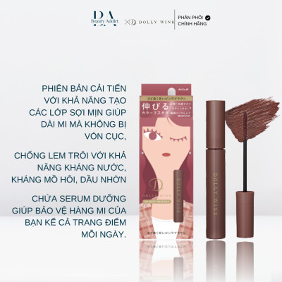 Mascara chống lem trôi màu nâu hồng - Koji Dolly Wink My Best Mascara Pink Brown